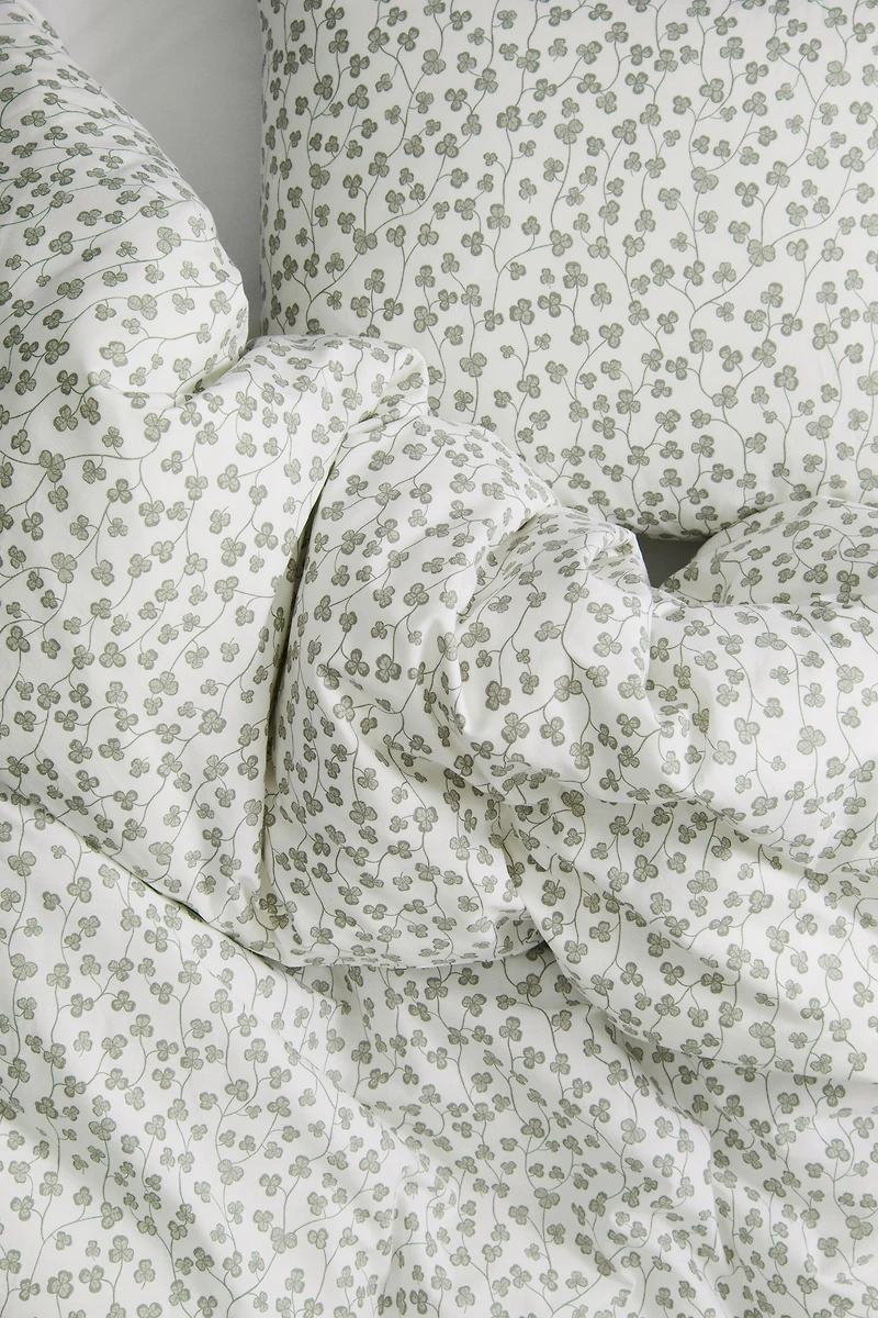 Patterned Cotton Twin Duvet Cover Set