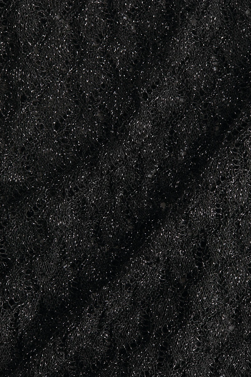 Shimmery Pointelle-Knit Top