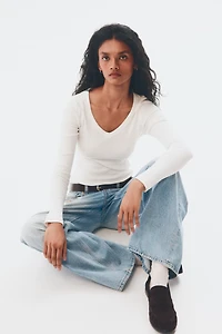 Haut en coton avec encolure V