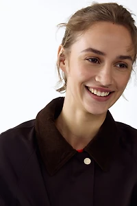 Veste à col en velours côtelé