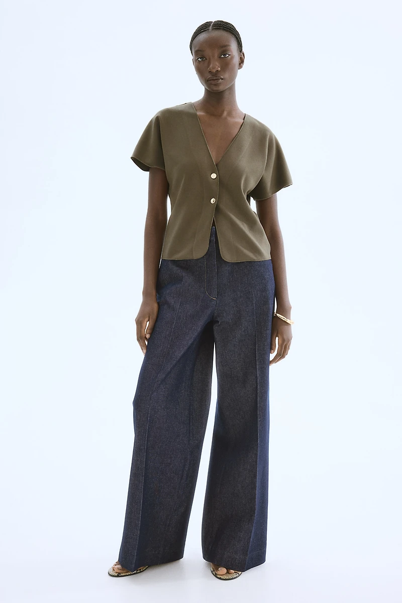 Batwing-Sleeved Cardigan