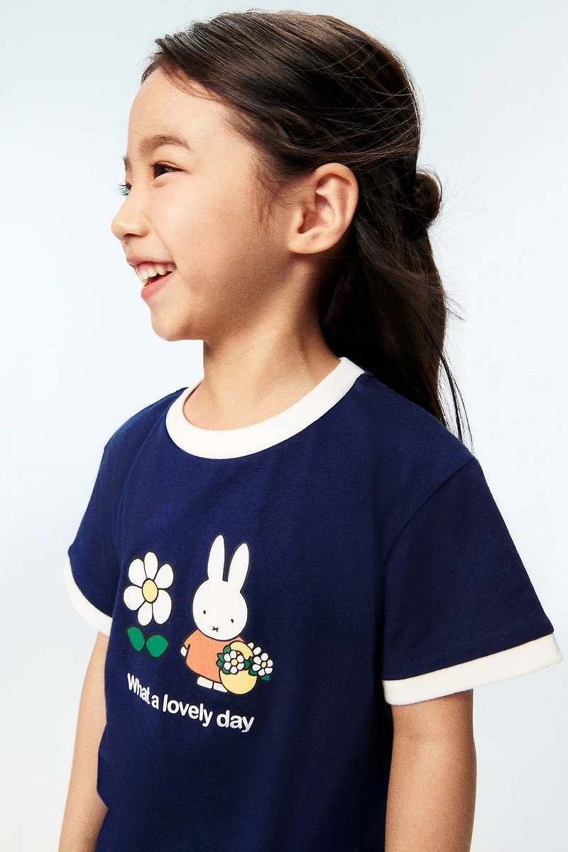 Cotton T-Shirt with Printed Motif