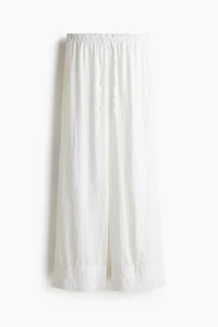 Wide-Leg Linen-Blend Pants