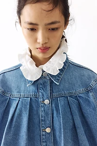 Veste ample plissée en denim