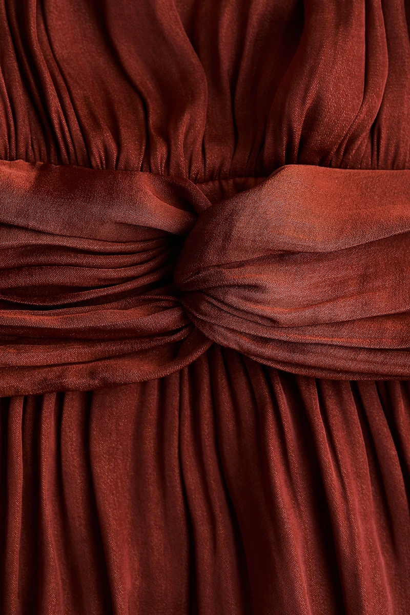 Knot-Detail Draped Dress