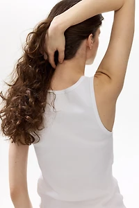 Camisole côtelé en soie mélangée