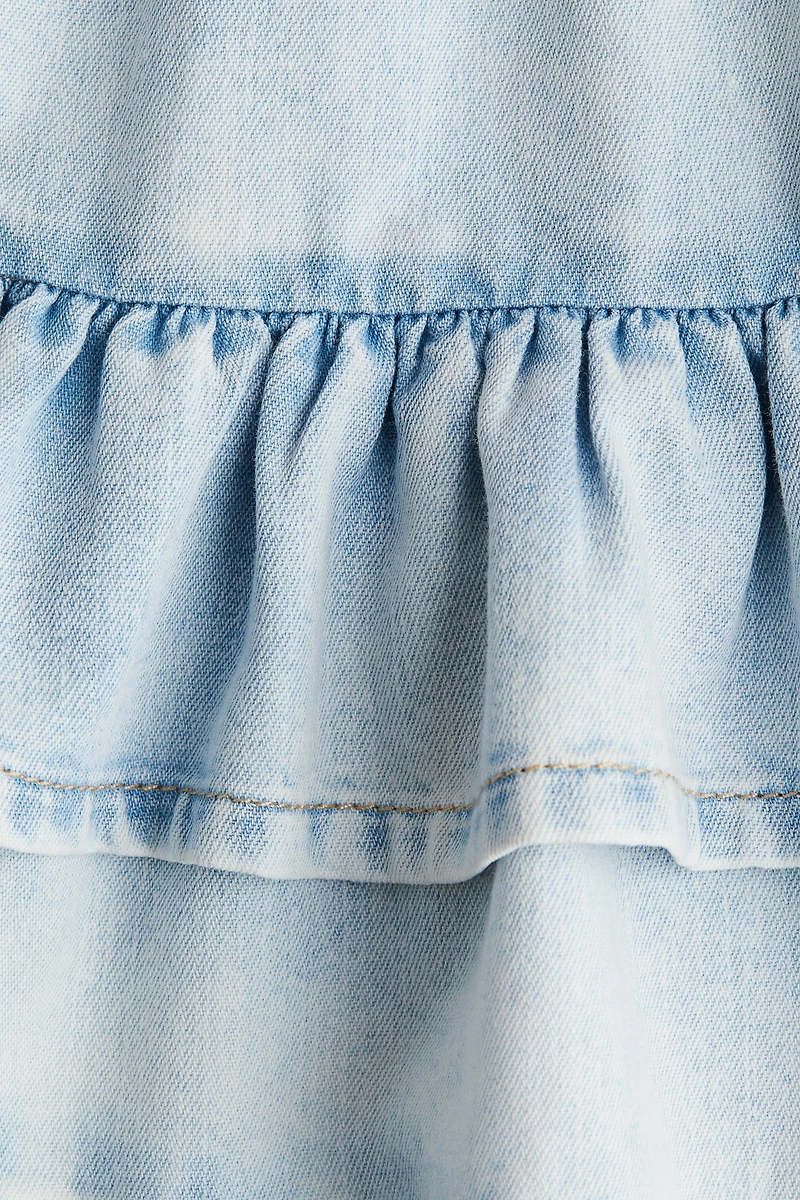 Tiered Denim Skirt