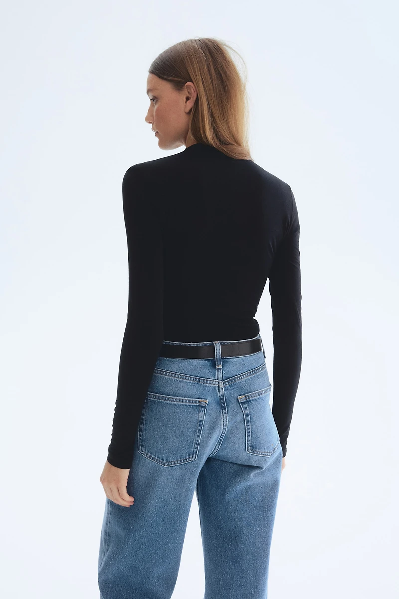 Draped Silk-Blend Top