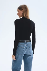 Draped Silk-Blend Top