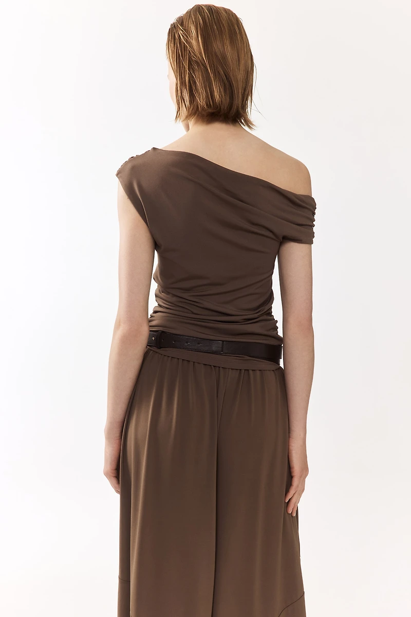 Draped One-Shoulder Top