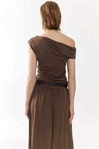 Draped One-Shoulder Top