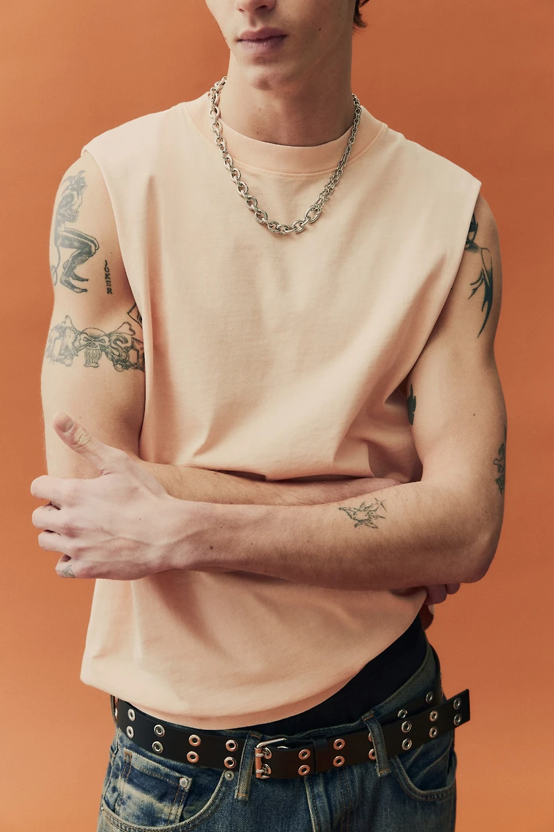 Regular-Fit Washed Tank Top