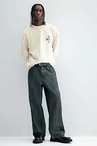 T-shirt gaufré classique à manches longues