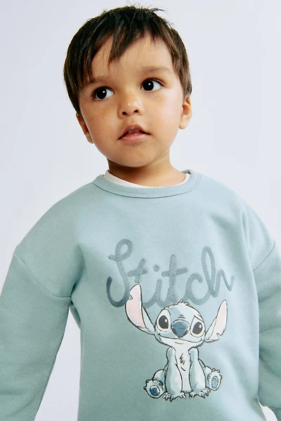 Motif-Detail Brushed-Inside Sweatshirt