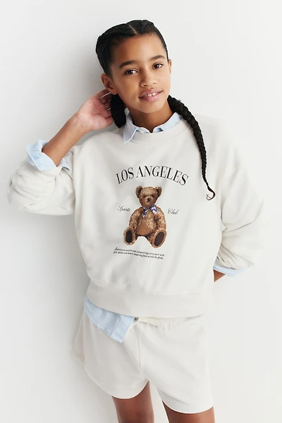 2-Piece Sweatshirt and Sweatshorts Set