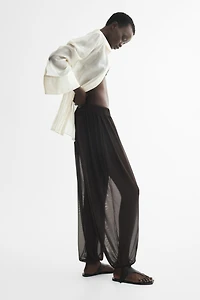 Mesh Balloon-Leg Pants