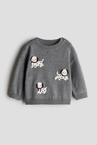Jacquard-Knit Cotton Sweater
