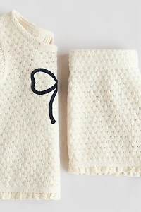 2-Piece Pointelle-Knit Cotton Set