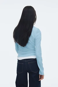 Ribbed Top with Collar