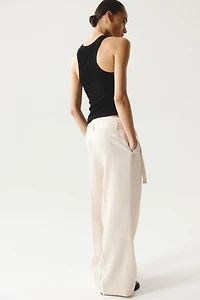 Wide-Leg Pants with Belt