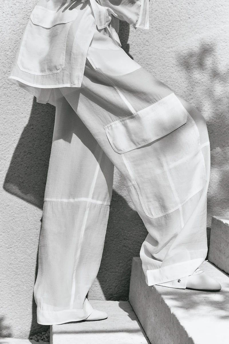 Pantalon cargo avec taille élastique