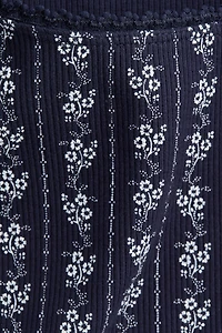 Picot-Trimmed Ribbed Top