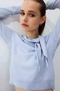 Sweater with Scarf Collar