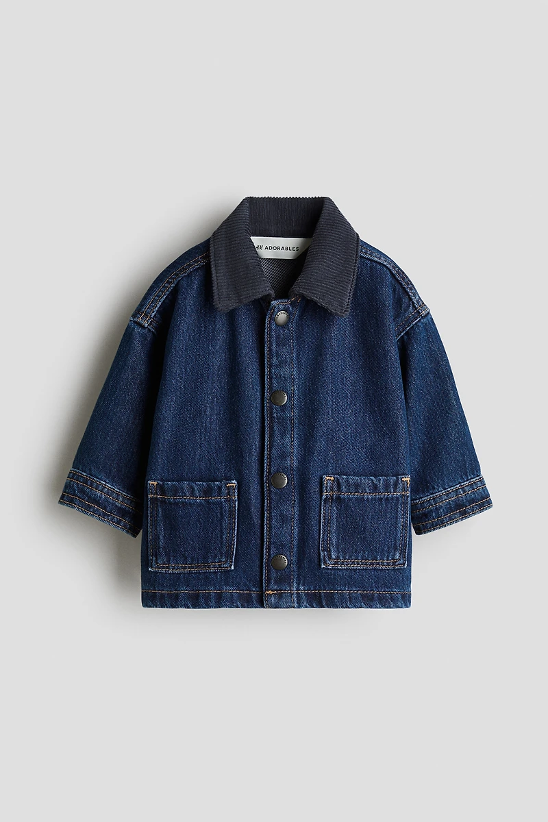 Veste en denim avec col velours côtelé