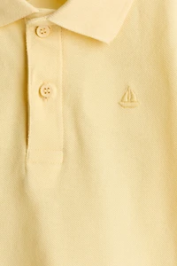 Embroidered-Motif Piqué Polo Shirt
