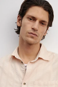 Regular-Fit Textured Short-Sleeved Shirt