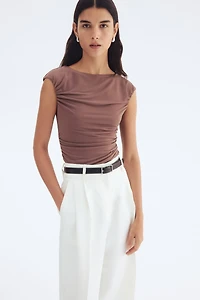 Draped Cap-Sleeved Top