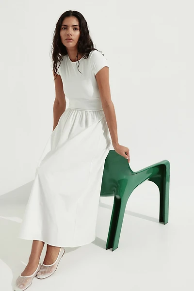 Robe maxi à manches courtes
