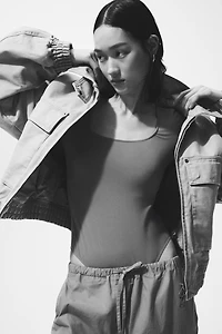 Long-Sleeved Thong Bodysuit