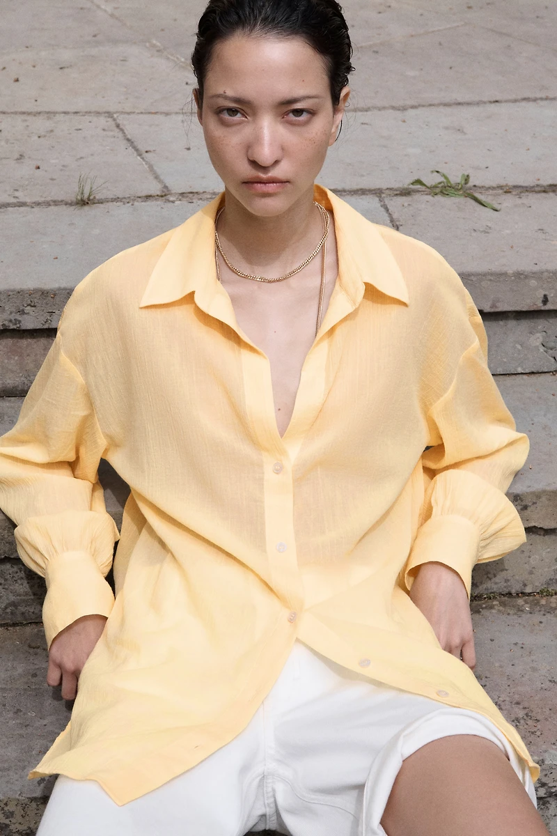Crinkled Cotton Shirt