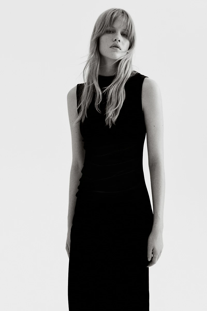 Sleeveless Velour Dress