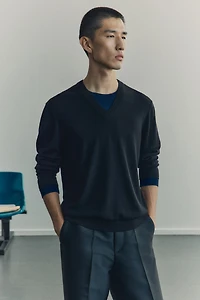 Regular-Fit Fine-Knit Wool Sweater