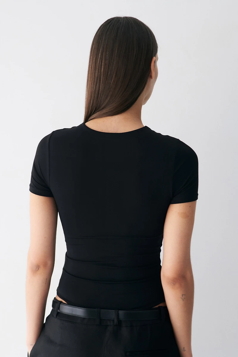 Sculpting Short-Sleeved Thong Bodysuit