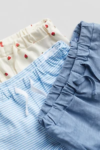 3-pack Ruffle-trimmed Jersey Shorts