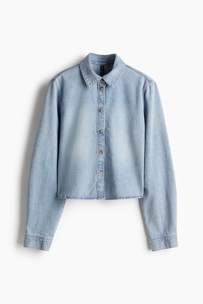 Chemise courte en denim