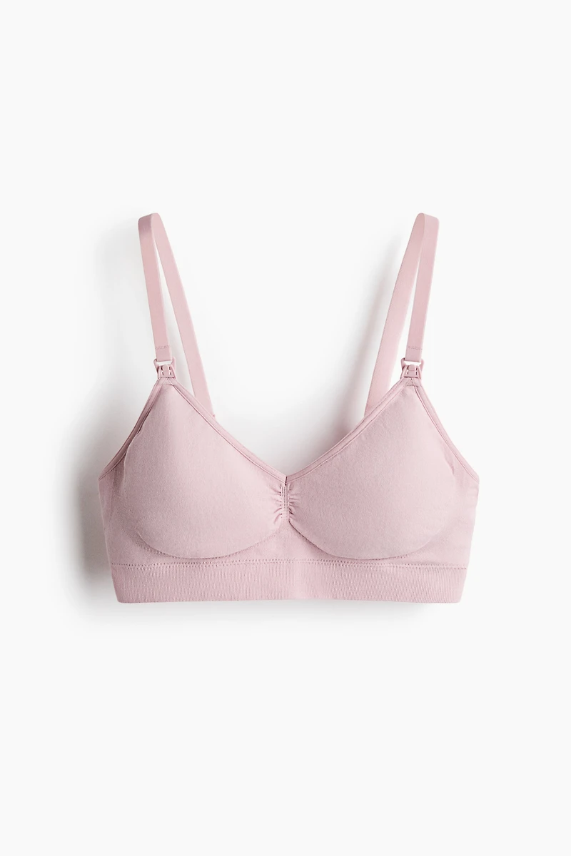 MAMA Seamless Padded Cotton-Blend Nursing Bra
