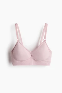 MAMA Seamless Padded Cotton-Blend Nursing Bra