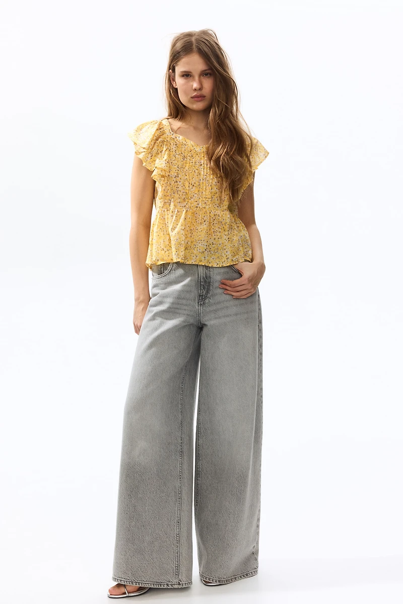 Haut volanté en coton