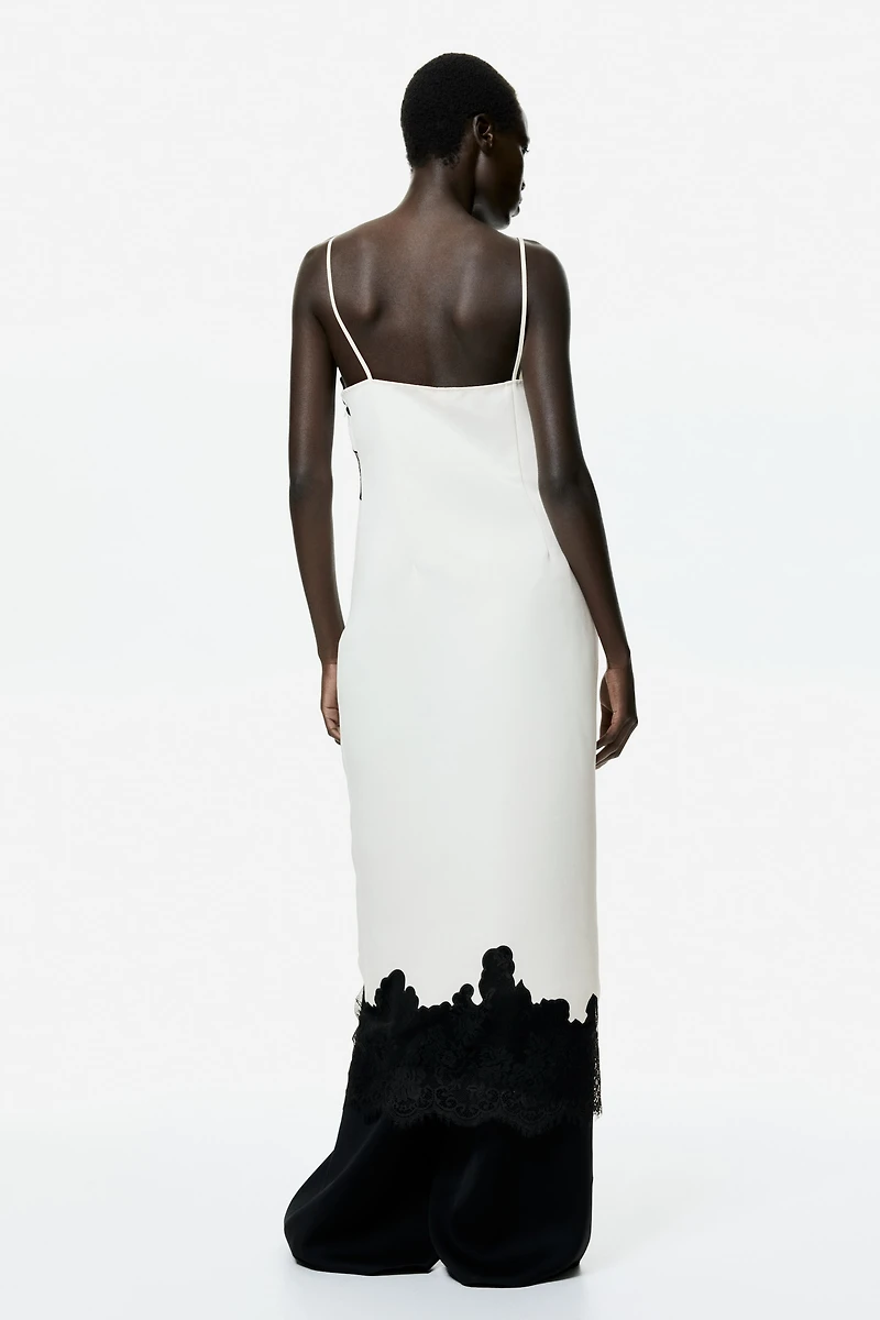 Lace-Trimmed Slip Dress