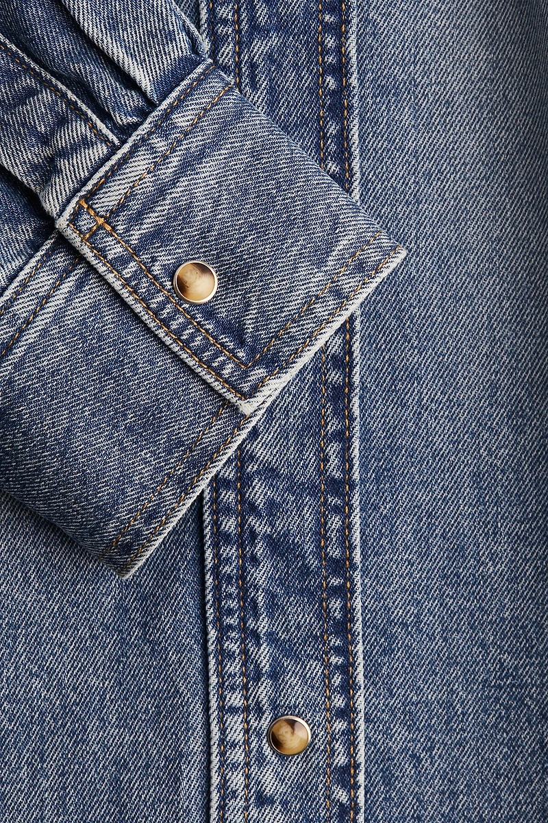 Chemise en denim délavé
