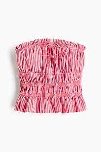 Drawstring-Detail Cotton Bandeau Top