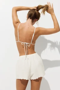 Short de plage en mousseline coton