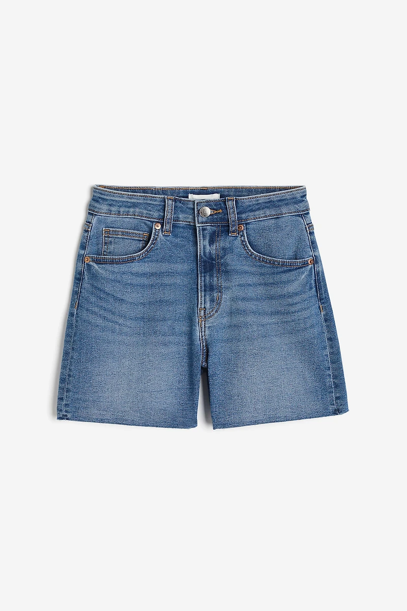 Short en denim Coupe Ajustée Taille Haute