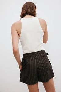 Dressy Linen-Blend Shorts
