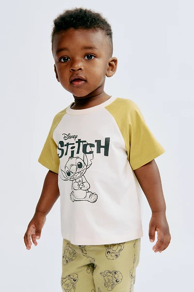 Cotton T-Shirt with Printed Motif