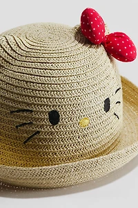 Appliquéd Straw Hat